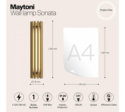 Настенный светильник Maytoni Sonata MOD410WL-L12BS3K Настенный светильник Maytoni Sonata MOD410WL-L12BS3K