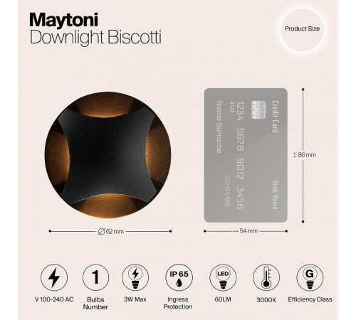 Встраиваемый светодиодный светильник Maytoni Biscotti O036-L3B3K