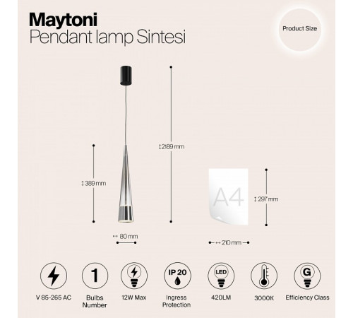 Подвесной светильник Maytoni Sintesi P090PL-L12CH3K