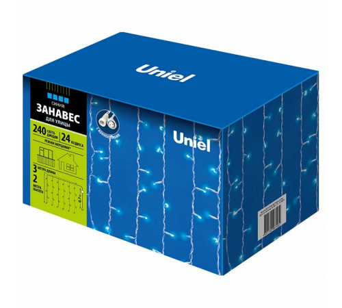 Уличная светодиодная гирлянда (UL-00001358) Uniel занавес 220V синий ULD-C2030-240/TWK BLUE IP67 Уличная светодиодная гирлянда (UL-00001358) Uniel занавес 220V синий ULD-C2030-240/TWK BLUE IP67