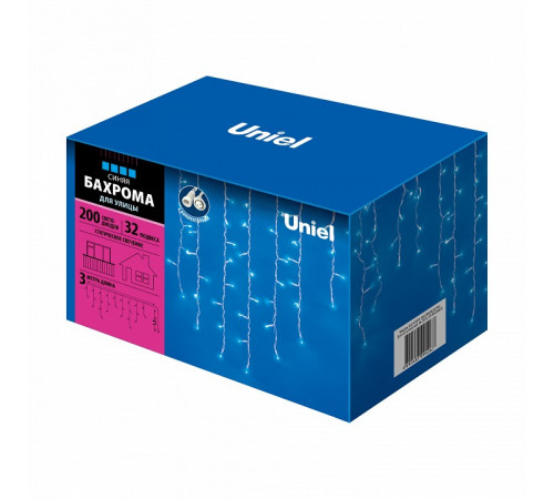 Светодиодная гирлянда (UL-00002329) Uniel бахрома 230V синий ULD-B3010-200/SWK Blue IP67