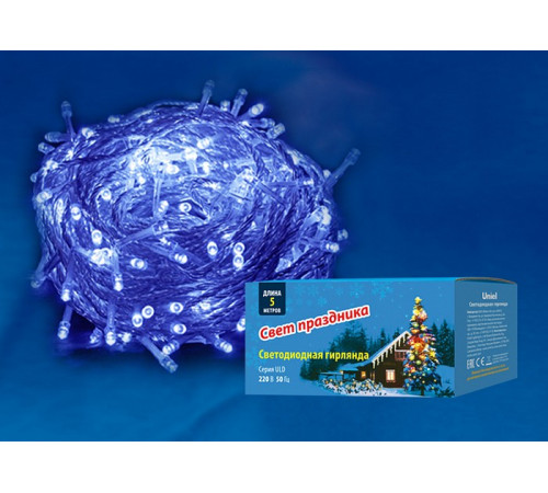Светодиодная гирлянда (UL-00005253) Uniel 220V синий ULD-S0500-050/DTA Blue IP20 Светодиодная гирлянда (UL-00005253) Uniel 220V синий ULD-S0500-050/DTA Blue IP20