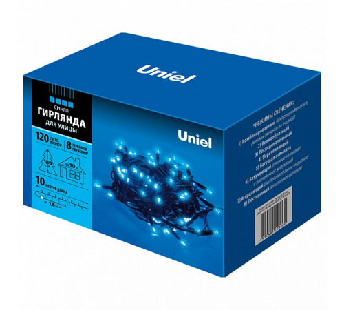 Уличная светодиодная гирлянда (UL-00005262) Uniel 220V синий ULD-S1000-120/DBA Blue IP67 Уличная светодиодная гирлянда (UL-00005262) Uniel 220V синий ULD-S1000-120/DBA Blue IP67