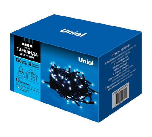 Уличная светодиодная гирлянда (UL-00005264) Uniel 220V белый ULD-S1000-120/DBA White IP67 Уличная светодиодная гирлянда (UL-00005264) Uniel 220V белый ULD-S1000-120/DBA White IP67