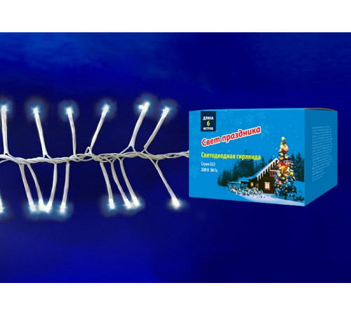 Светодиодная гирлянда (UL-00005479) Uniel 220V белый ULD-S0600-400/DTA White IP20 Firecracker Светодиодная гирлянда (UL-00005479) Uniel 220V белый ULD-S0600-400/DTA White IP20 Firecracker