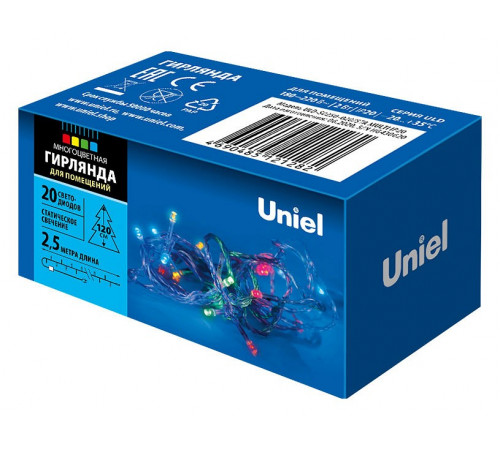 Светодиодная гирлянда (UL-00005481) Uniel 220V разноцветный ULD-S0250-020/STA Multi IP20 Светодиодная гирлянда (UL-00005481) Uniel 220V разноцветный ULD-S0250-020/STA Multi IP20