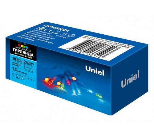 Светодиодная гирлянда Uniel (UL-00007181) разноцветный ULD-S0150-010/STB/2AA Multi IP20 Светодиодная гирлянда Uniel (UL-00007181) разноцветный ULD-S0150-010/STB/2AA Multi IP20