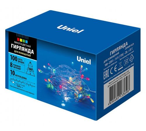 Светодиодная гирлянда Uniel (UL-00007199) разноцветный ULD-S1000-100/DTA Multi IP20 Светодиодная гирлянда Uniel (UL-00007199) разноцветный ULD-S1000-100/DTA Multi IP20