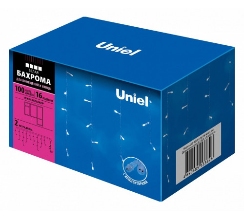 Уличная светодиодная гирлянда (UL-00007209) Uniel бахрома 220V белый ULD-B2007-100/TTK White IP44 Уличная светодиодная гирлянда (UL-00007209) Uniel бахрома 220V белый ULD-B2007-100/TTK White IP44