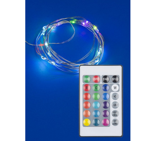 Светодиодная гирлянда Uniel Роса (UL-00007247) разноцветный ULD-S0200-020/DTB/3AA/RC RGB IP20 Dew