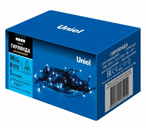 Светодиодная гирлянда Uniel (UL-00007305) белый ULD-S0500-050/DGA White IP20 Светодиодная гирлянда Uniel (UL-00007305) белый ULD-S0500-050/DGA White IP20