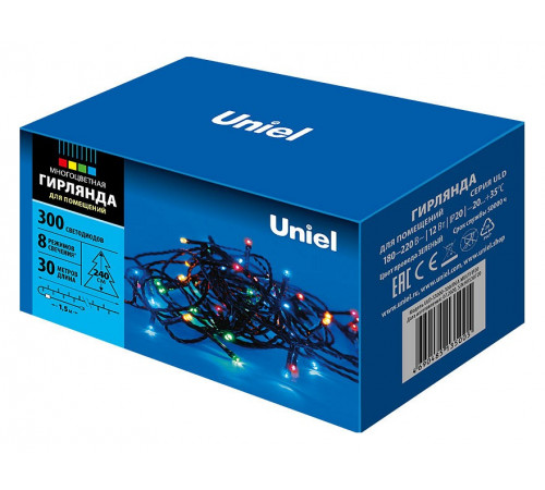 Светодиодная гирлянда Uniel (UL-00007311) разноцветный ULD-S3000-300/DGA Multi IP20