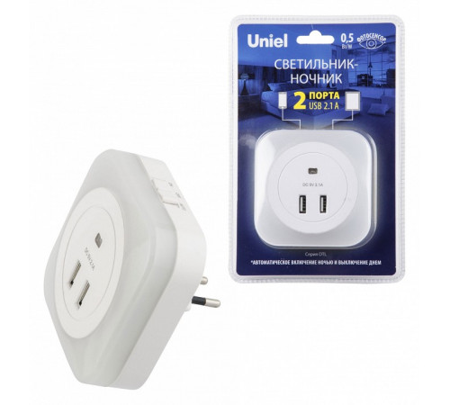 Настенный светодиодный светильник Uniel DTL-321 White/Sensor/2USB UL-00007348 Настенный светодиодный светильник Uniel DTL-321 White/Sensor/2USB UL-00007348