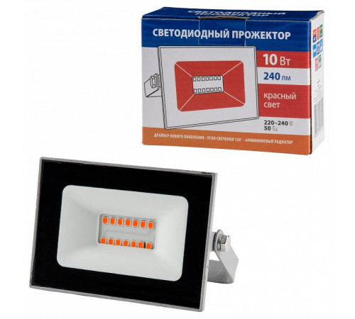Прожектор Volpe ULF-Q516 10W/RED IP65 220-240В GREY картон UL-00008491 Прожектор Volpe ULF-Q516 10W/RED IP65 220-240В GREY картон UL-00008491