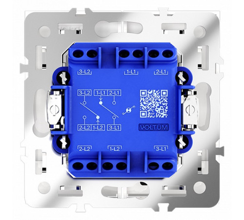 Проходной переключатель двухклавишный с подсветкой Voltum S70 VLS020401