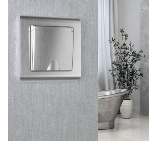 Розетка двойная с заземлением Werkel графит рифленый W1172004 4690389158650