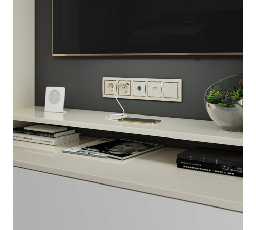 Розетка с заземлением, шторками и USBх2 Werkel слоновая кость W1171503 4690389155833 Розетка с заземлением, шторками и USBх2 Werkel слоновая кость W1171503 4690389155833