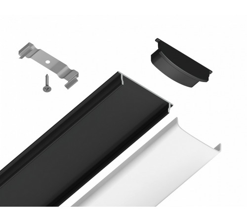 Алюминиевый накладной профиль Ambrella Light Alum Profile GP1600BK Алюминиевый накладной профиль Ambrella Light Alum Profile GP1600BK