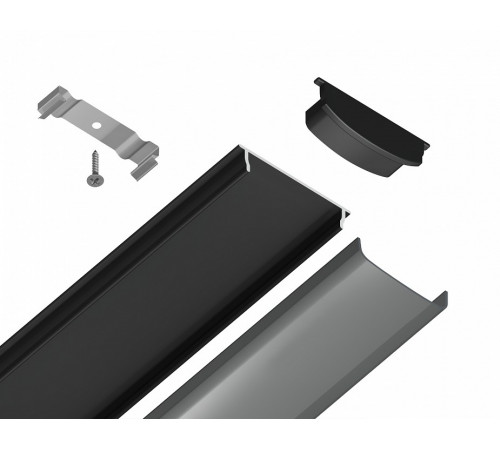 Алюминиевый накладной профиль Ambrella Light Alum Profile GP1600BK Алюминиевый накладной профиль Ambrella Light Alum Profile GP1600BK