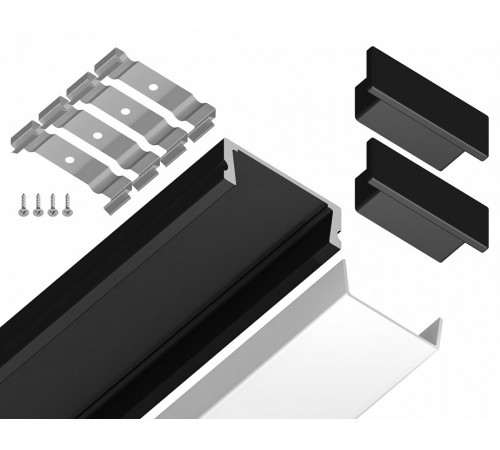 Алюминиевый накладной профиль Ambrella Light Alum Profile GP1700BK Алюминиевый накладной профиль Ambrella Light Alum Profile GP1700BK