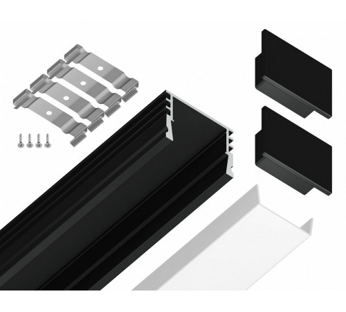 Алюминиевый накладной профиль Ambrella Light Alum Profile GP1750BK Алюминиевый накладной профиль Ambrella Light Alum Profile GP1750BK