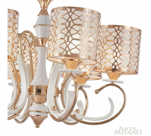 Подвесная люстра Arte Milano Florentia-1237 301237/6 Wh/Gd Подвесная люстра Arte Milano Florentia-1237 301237/6 Wh/Gd