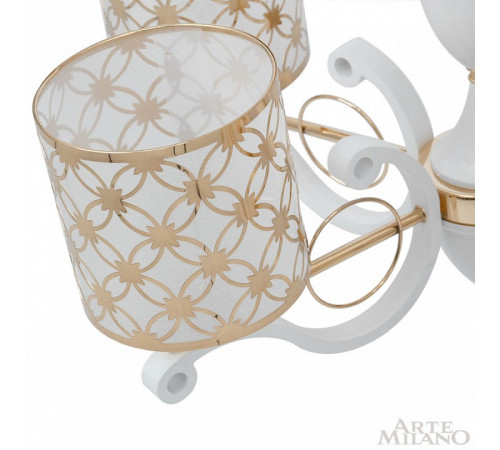 Подвесная люстра Arte Milano Florentia-3097 303097/6 Wh/Gd Подвесная люстра Arte Milano Florentia-3097 303097/6 Wh/Gd