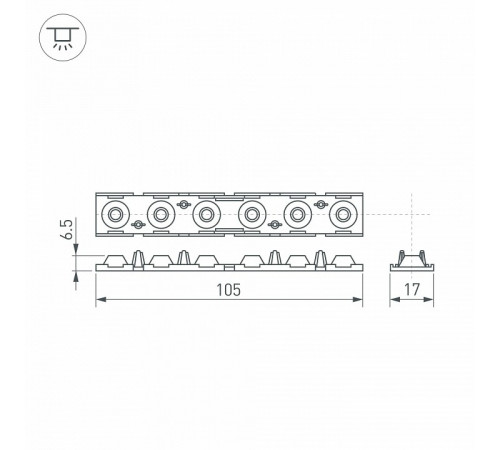 Экран линзованный Arlight SL-LINE-W20-55deg-540 041793 Экран линзованный Arlight SL-LINE-W20-55deg-540 041793