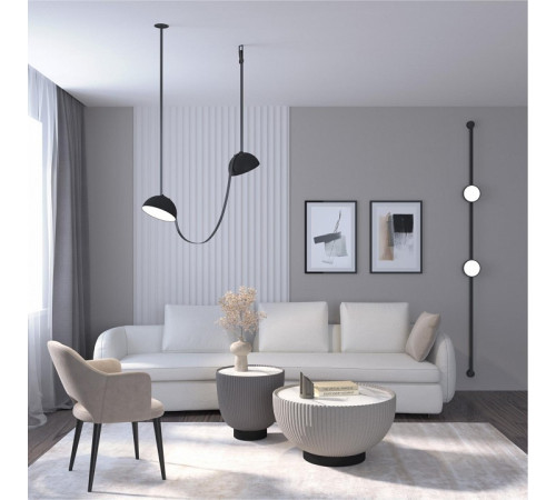 Трековый однофазный светильник Denkirs Belty Flow DK5561-BK