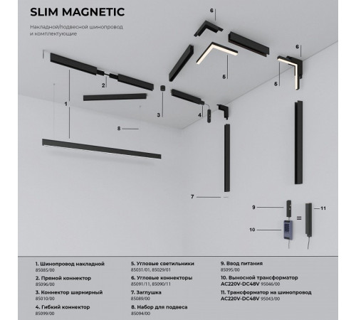 Трековый магнитный светильник Elektrostandard Slim Magnetic 4690389206511 85012/01 a067379 Трековый магнитный светильник Elektrostandard Slim Magnetic 4690389206511 85012/01 a067379