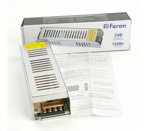 Блок питания Feron LB019 24V 150W IP20 6.25A 41060 Блок питания Feron LB019 24V 150W IP20 6.25A 41060