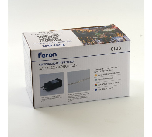 Светодиодная гирлянда занавес Водопад Feron CL28 48606 Светодиодная гирлянда занавес Водопад Feron CL28 48606