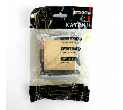 Выключатель 1-клавишный Stekker Катрин GLS10-7103-08 49213 Выключатель 1-клавишный Stekker Катрин GLS10-7103-08 49213