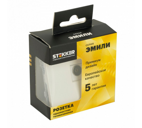 Розетка телевизионная 1-местная Stekker RST00-5108-01 Эмили 49875 Розетка телевизионная 1-местная Stekker RST00-5108-01 Эмили 49875