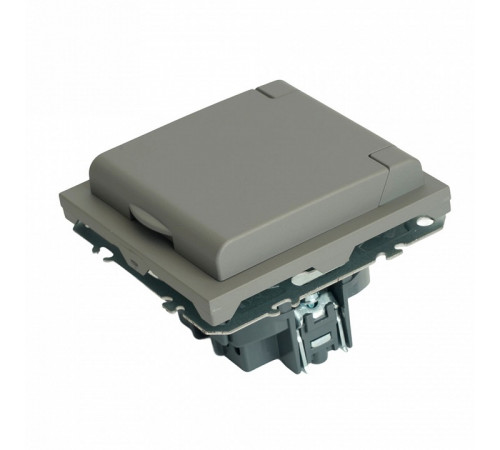 Розетка 1-местная с крышкой и защитными шторками Stekker Эмили RST16-5112-10 49959