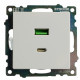 Розетка 2-местная USB + type C Stekker Катрин GLS10-7116-01 50051