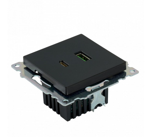 Розетка 2-местная USB + type C Stekker Катрин GLS10-7116-05 50055
