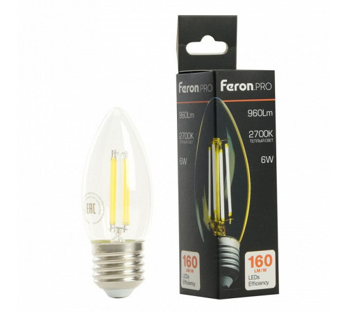 Светодиодная лампа Feron LB-1206 E27 6W 2700K 51238