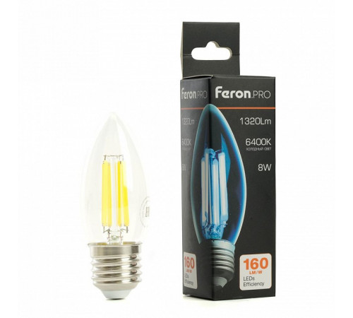 Светодиодная лампа Feron LB-1208 E27 8W 6400K 51243 Светодиодная лампа Feron LB-1208 E27 8W 6400K 51243