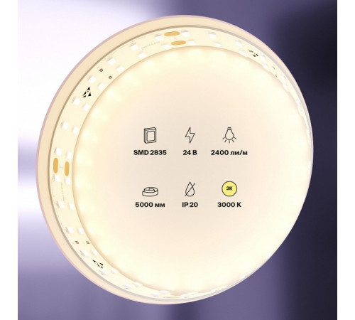 Светодиодная лента Maytoni Technical Led strip 24В 2835 20Вт/м 3000K 5м IP20 20028