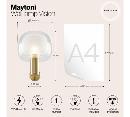 Бра Maytoni Vision MOD411WL-01G