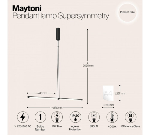 Подвесной светильник Maytoni Supersymmetry P096PL-L11BK