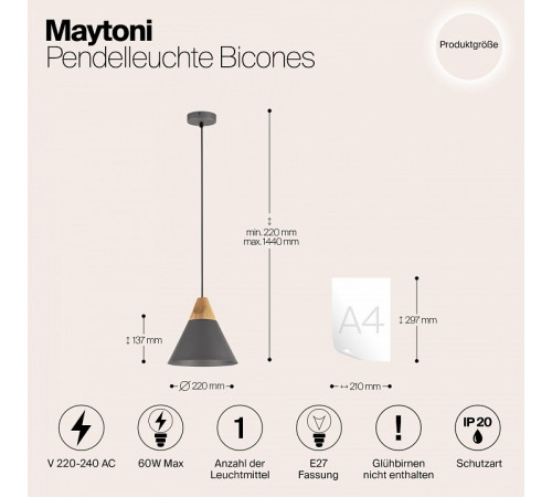 Подвесной светильник Maytoni Bicones P359-PL-220-C Подвесной светильник Maytoni Bicones P359-PL-220-C