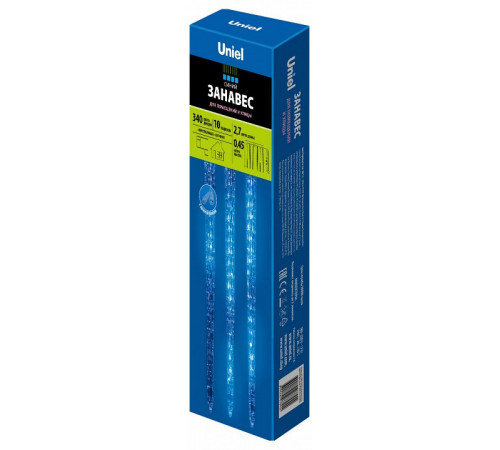Светодиодная гирлянда (11125) Uniel занавес Сосульки 220V синий ULD-E3005-300/DTK BLUE IP44 ICICLE Светодиодная гирлянда (11125) Uniel занавес Сосульки 220V синий ULD-E3005-300/DTK BLUE IP44 ICICLE