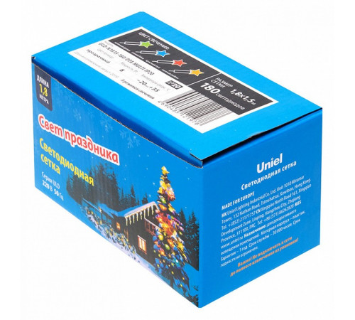 Светодиодная гирлянда (UL-00005487) Uniel сетка 220V белый ULD-N1815-180/DTA White IP20 Светодиодная гирлянда (UL-00005487) Uniel сетка 220V белый ULD-N1815-180/DTA White IP20