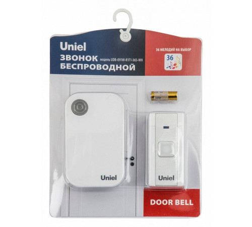 Звонок электронный (UL-00006436) Uniel UDB-091W-R1T1-36S-WH Звонок электронный (UL-00006436) Uniel UDB-091W-R1T1-36S-WH