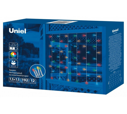 Гирлянда на солнечных батареях (UL-00006539) Uniel Занавес USL-S-132/PT1515 Multicolor Curtain Гирлянда на солнечных батареях (UL-00006539) Uniel Занавес USL-S-132/PT1515 Multicolor Curtain