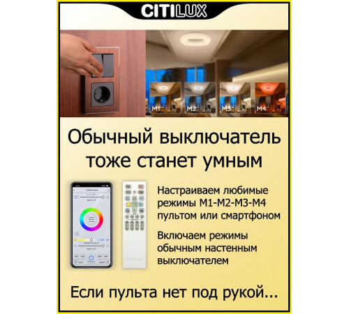 Потолочная люстра Citilux Стратус Смарт CL732A520G Потолочная люстра Citilux Стратус Смарт CL732A520G