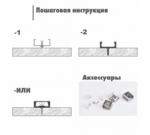 Накладной алюминиевый профиль М1506 Fiberli 14120101 Накладной алюминиевый профиль М1506 Fiberli 14120101