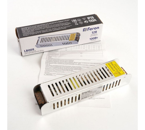Блок питания для светодиодной ленты Feron LB009 12V 100W IP20 8,4A 21488